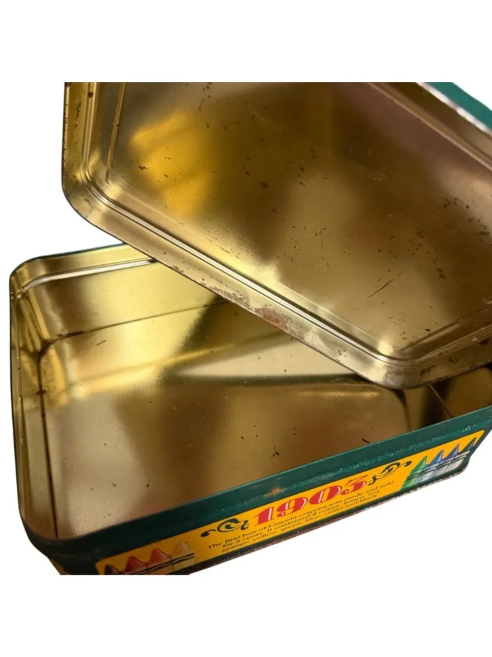 TARNISHED Aged Crayola Collector Tin W Lid Storage Gift Box Limited Edition NO C